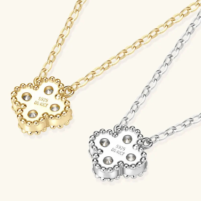 3mm Moissanite Clover Pendant Necklace