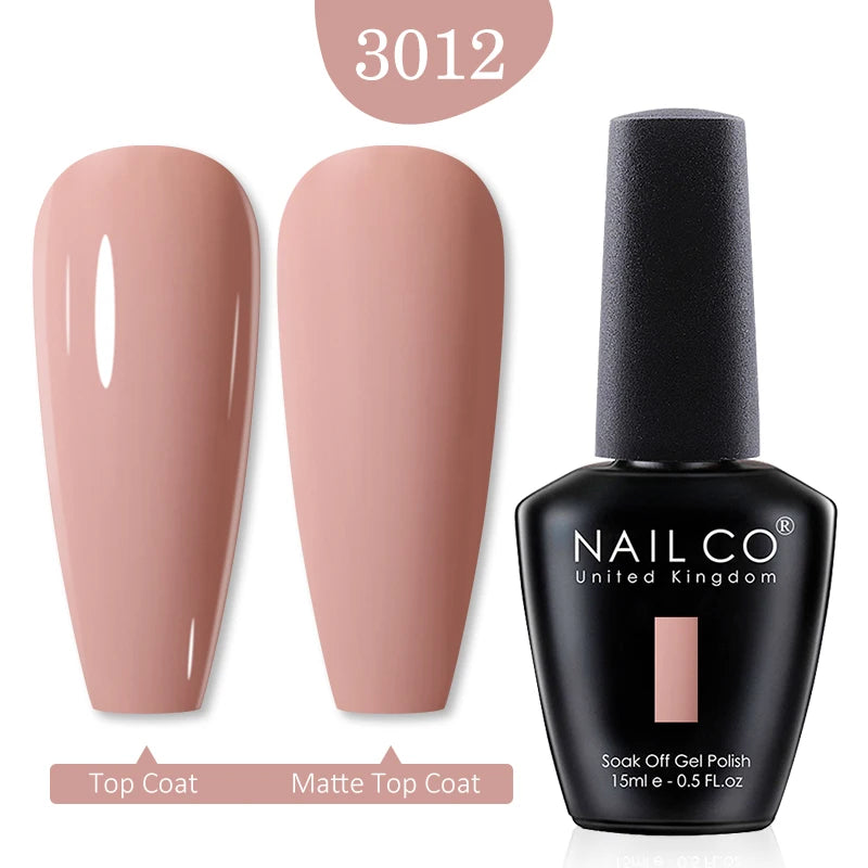 NAILCO 15ml Nail Gel Polish Winter Nude Colors Hybrid Gel Varnish Manicure UV Gel Nail Polish Primer Top Base Coat LED Nails Art
