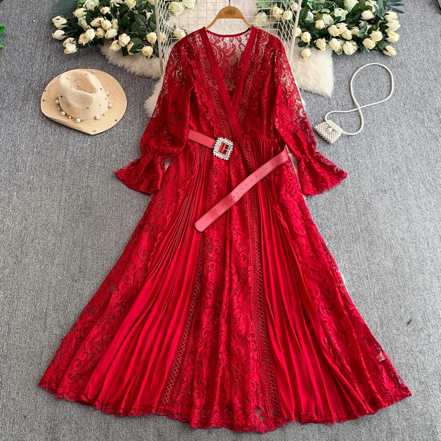 Lace V-Neck Dress