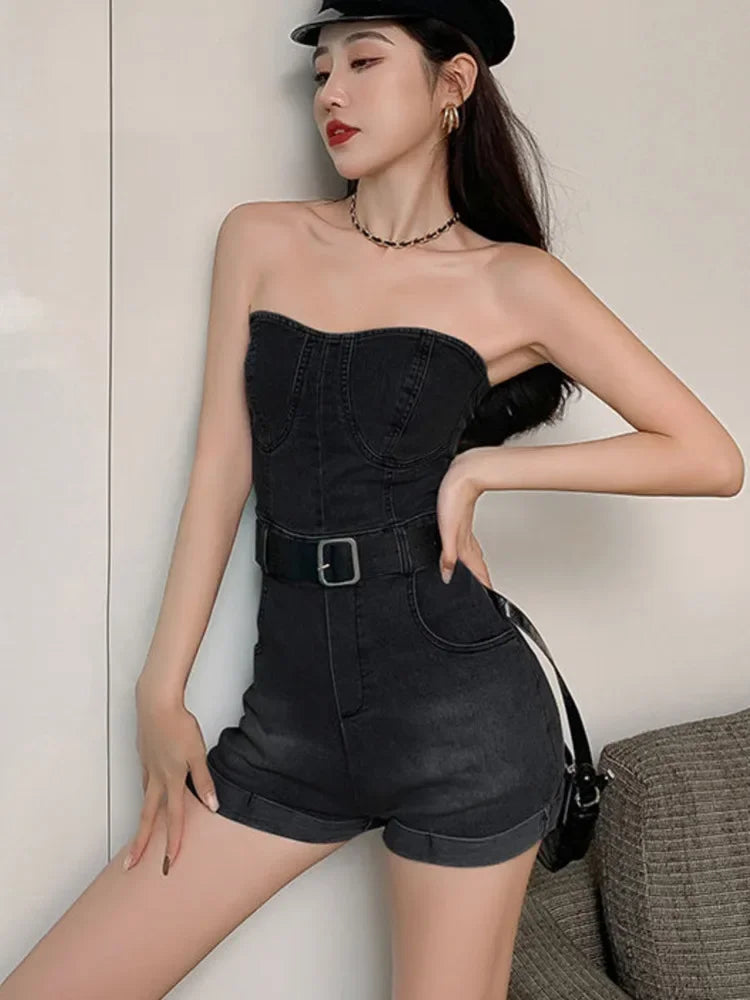 Loose Casual Denim Romper