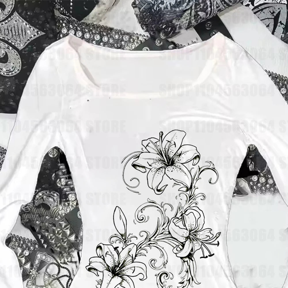 Long Sleeved Printed Tee
