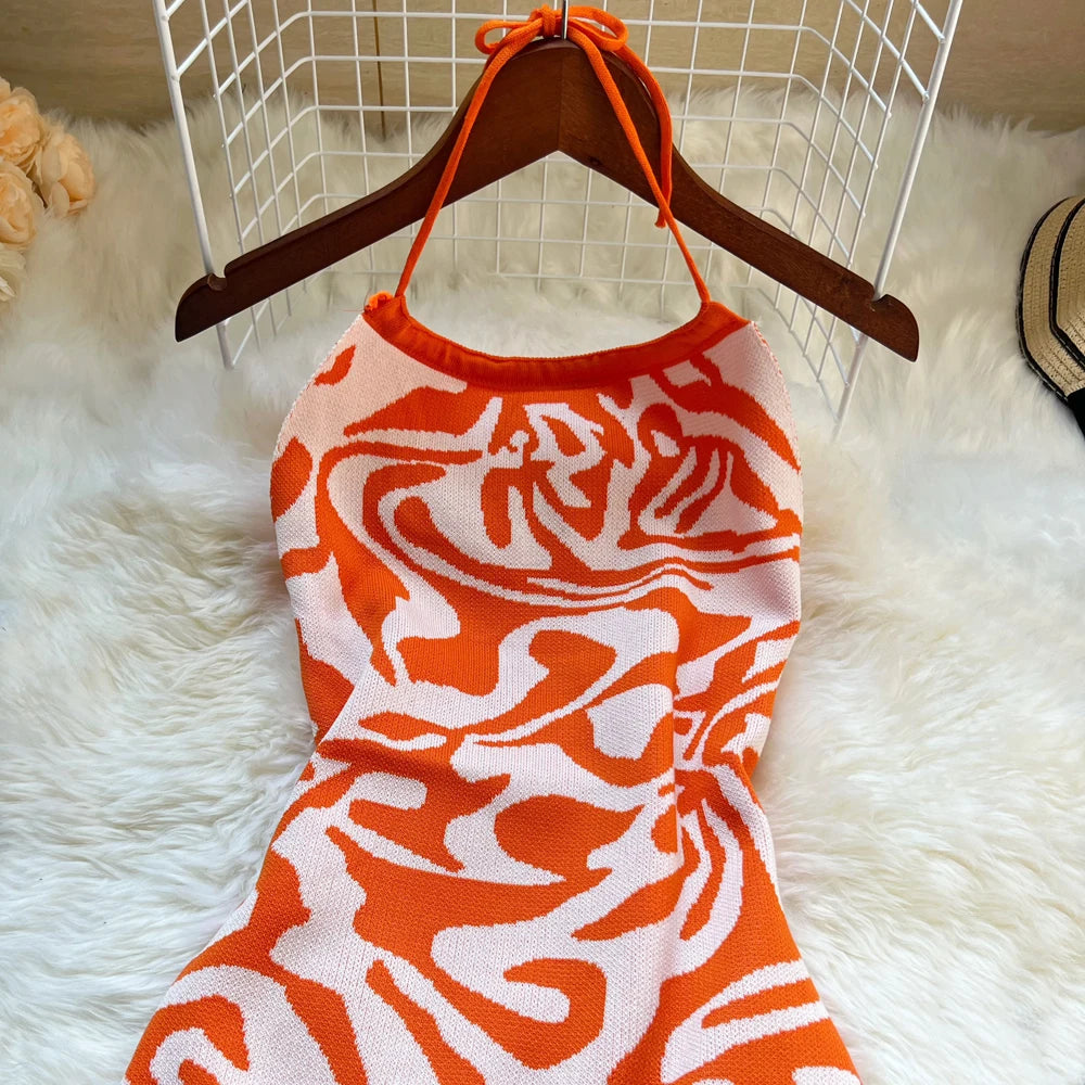 YuooMuoo Halter Bodycon Mini Dress