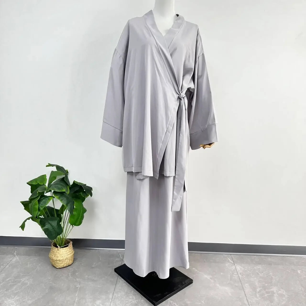 Eid Muslim Suit Modest Two Piece Women Lace Up Top Skirt Outfits Ramadan Morocco Dubai Abayas Ensemble Islam Arab Jalabiya 2025