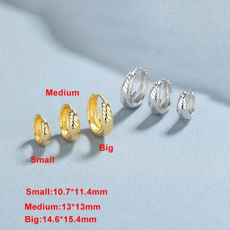 925 Sterling Silver 18K Round Hoop Earrings