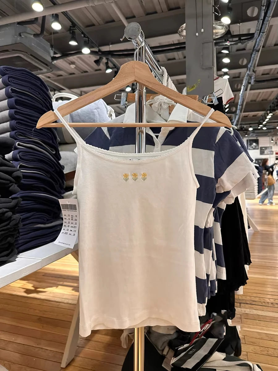 Girls And Cats Embroidered Cami
