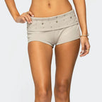 Studded Foldover Shorts