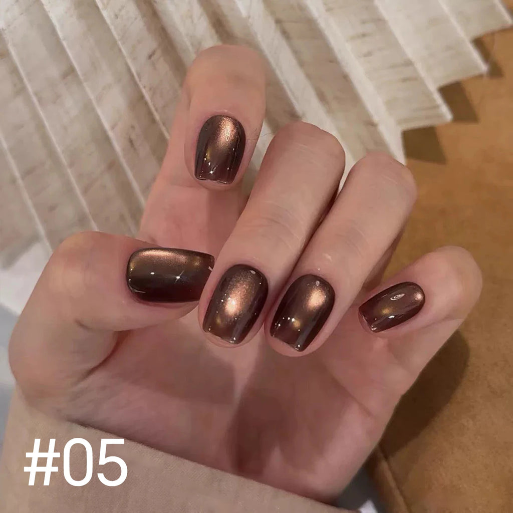 12ml 1-21pcs Brown Gold Cat Eye Gel Nail Polish