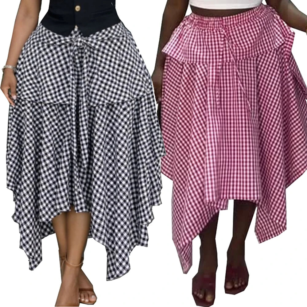 High Waist A Line Pleated Flared Maxi Skirt