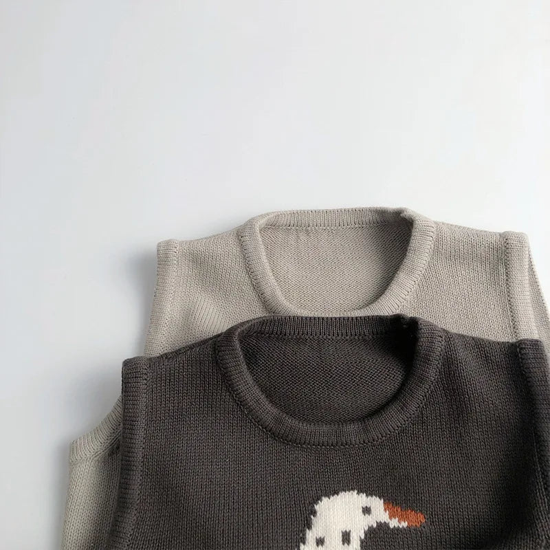 Animal Graphic Knit Sweater Vest