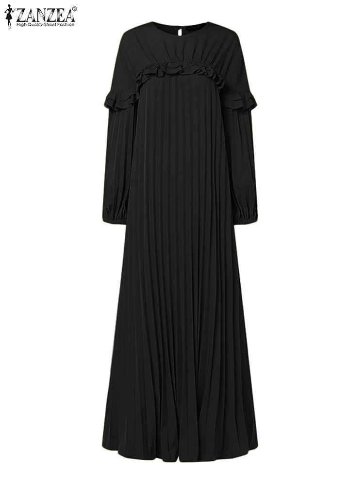 Long Sleeve Pleated Sundress