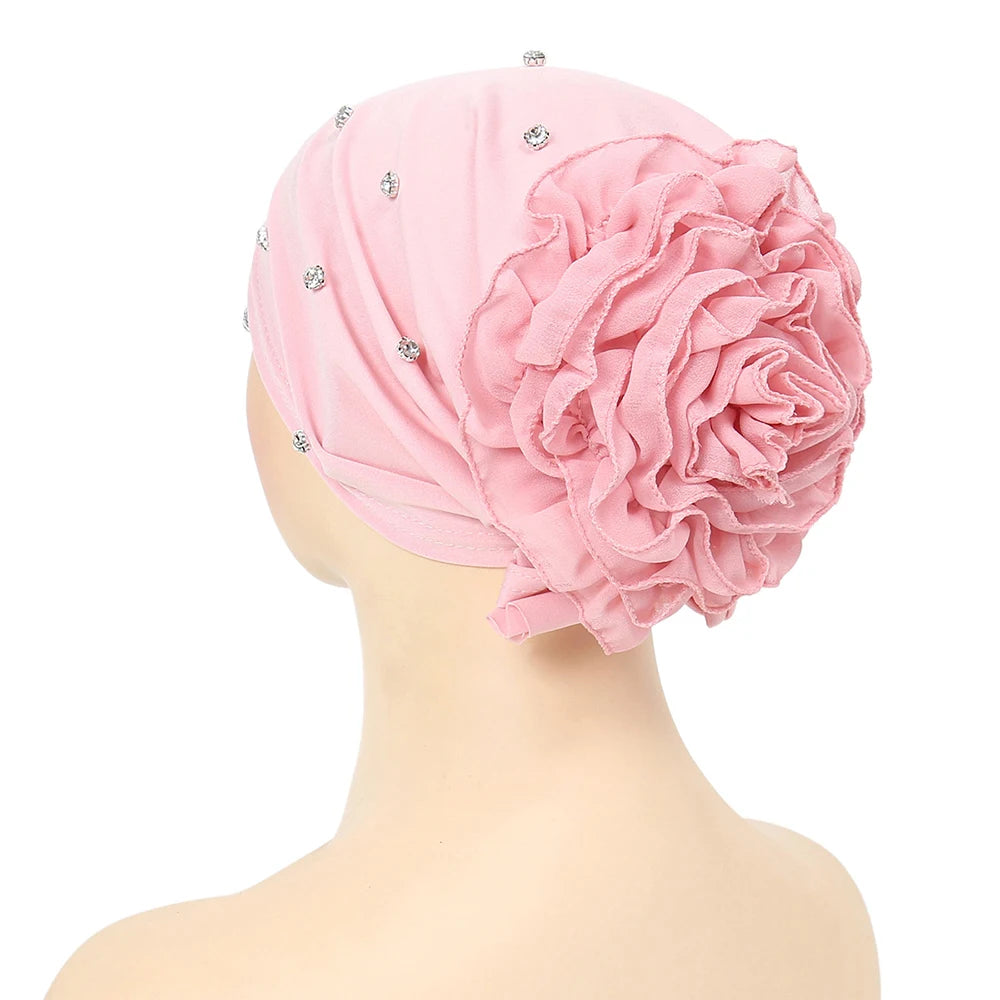 New Muslim Hijab Women Pre-Tied Inner Hijab Caps Soft Cotton Back Flower Muslim women hijab kebaya Islam Underscarf Hijabs femme