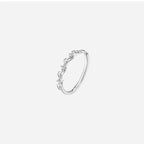 925 Sterling Silver Zircon Ear of Wheat Adjustable Ring