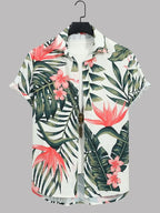Short Sleeved Shirt With Lapel Button Up