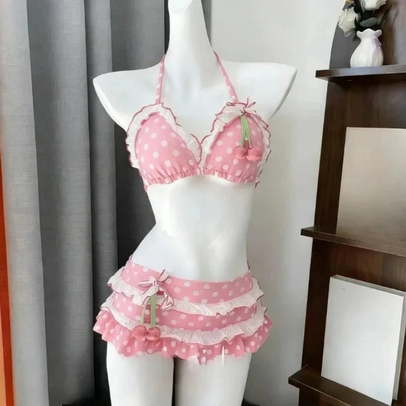 Sweet Cherry Patchwork Bikini Sets