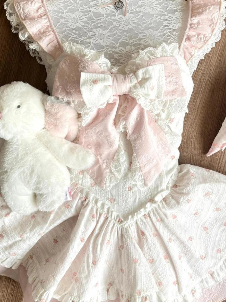Sweet Bow Print Dress