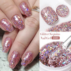 LILYCUTE 8ml Pink Dried Flower Gel Nail Polish Natural Flower Fairy Nail Art Gel Soak Off UV LED Painting Varnish For Nails DIY
