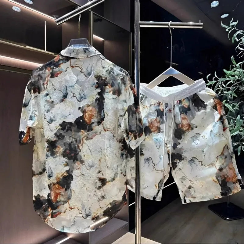 Printed Shorts and Shirt Set
