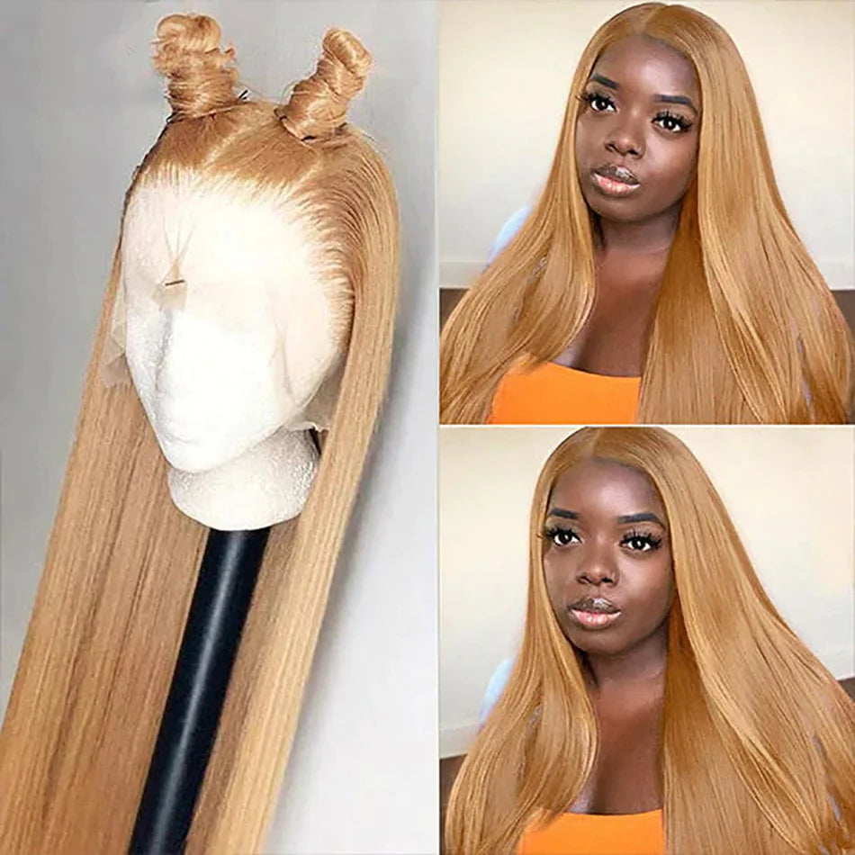 Honey Blonde HD Transparent Lace Front Wig