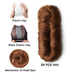 28pcs/Lot Human Hair Extensions Indian Raw Human Hair Bundles with Closures 1B 99J 30 4 Colored Bundles