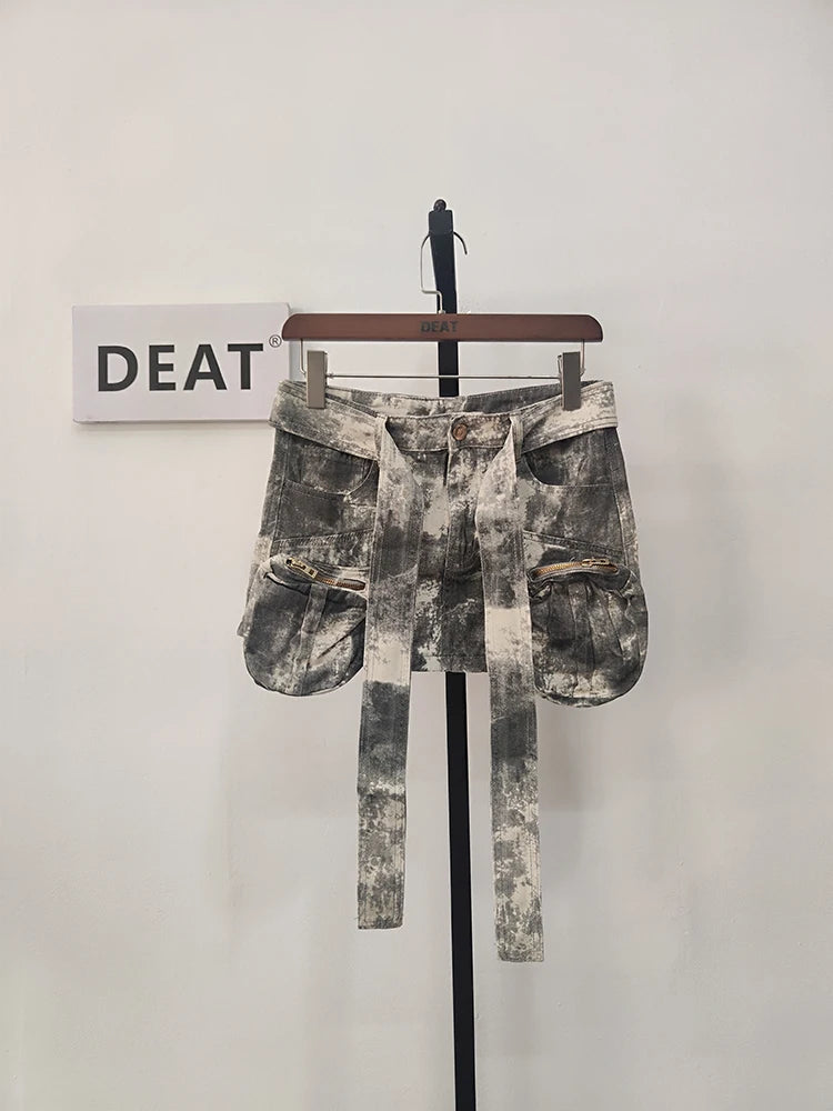 DEAT Camouflage Denim Skirt