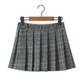 Plaid Tweed Mini Pleated Skirt