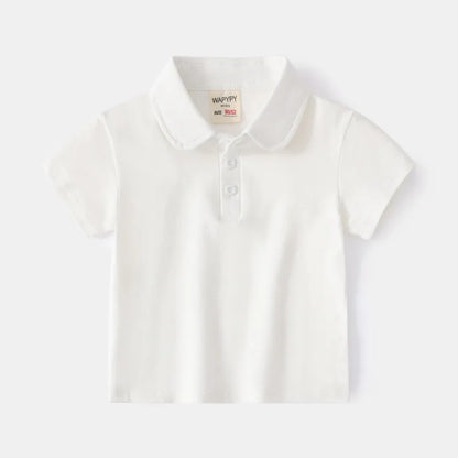 韓国風ポロTシャツ 男の子用 100％コットン スクールユニフォーム 2024年向け 無地 ホワイト ブラック グリーン ポロシャツ 子供服