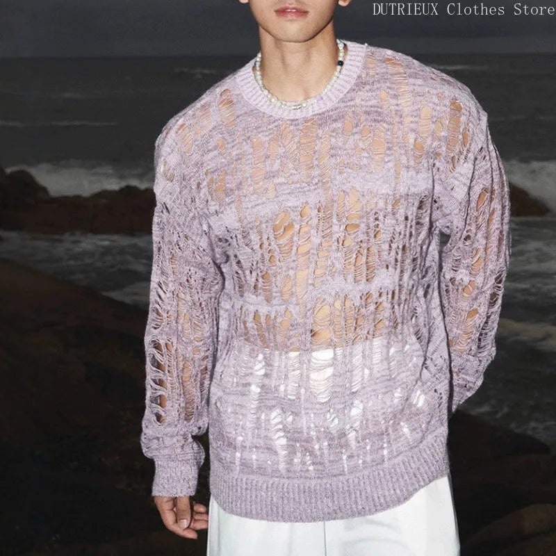 Openwork Long-sleeved T-Shirt