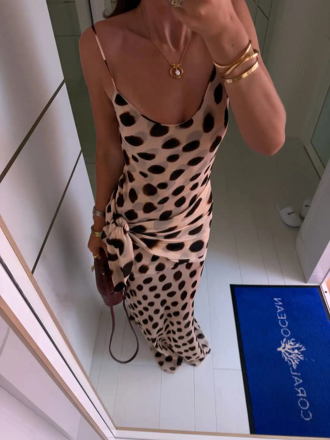 Slip Polka Dot Maxi Dress