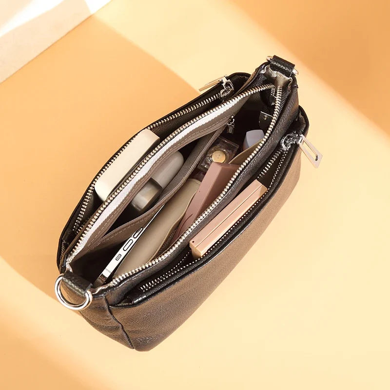 Leather Crossbody Tote Bag
