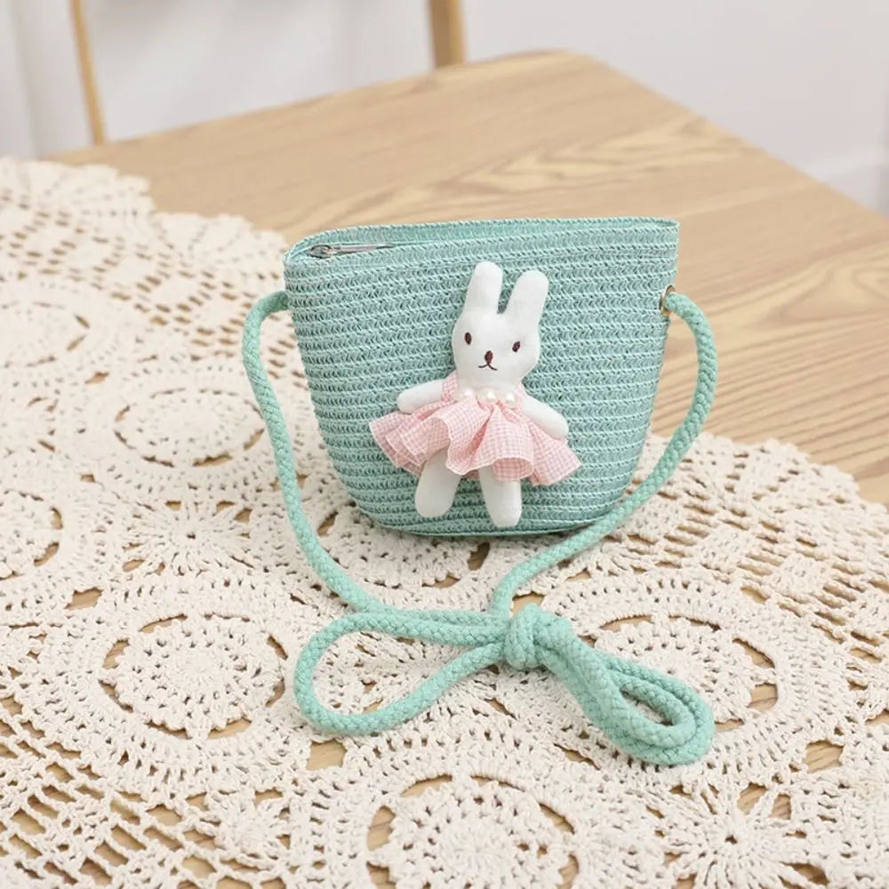 Cartoon Bunny Mini Straw Bag