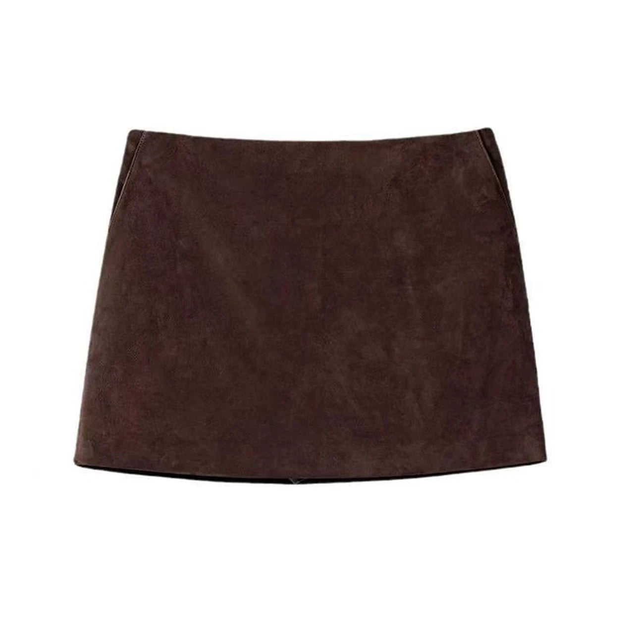 Suede Leather Mini Skirt