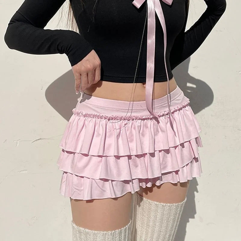 Bow Pleated Mini Skirt