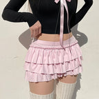 Bow Pleated Mini Skirt