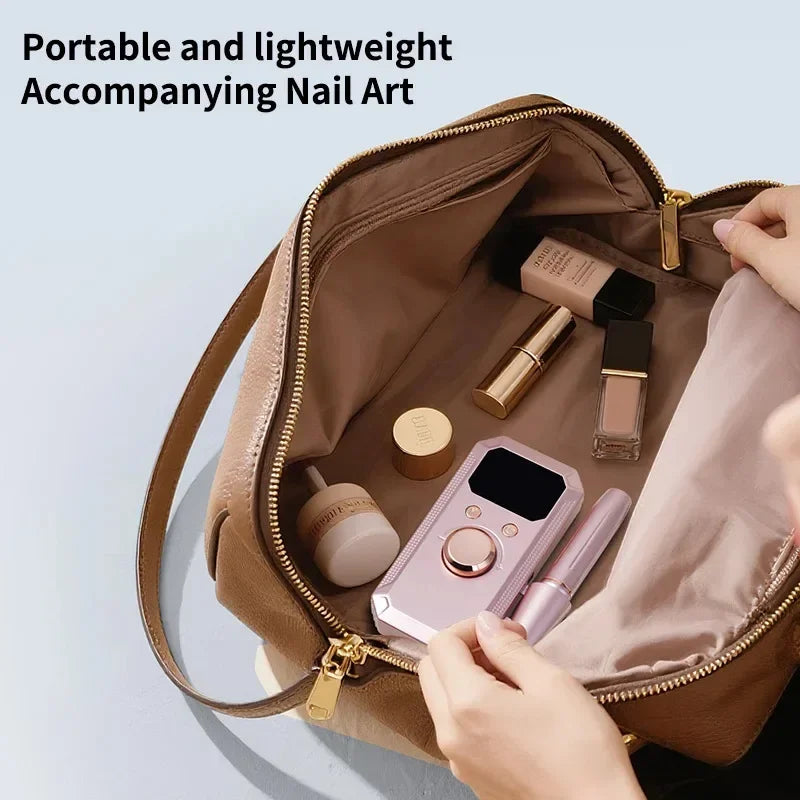 Professional Rechargeable Electric Nail Drill Machine, Portable Cordless Nail File with HD LED Display & 32 Speeds, Manicure Pedicure Kit for Acrylic Gel Nails Polishing Grinding Removing, Ideal Holiday Gift