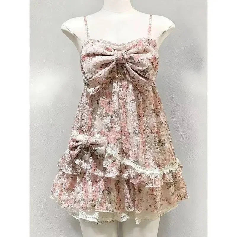 Floral Lace Babydoll Mini Dress