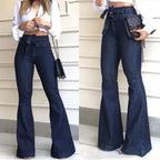 Solid Color High Waist Flare Pants