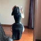 O-neck Cross Bandage Dress