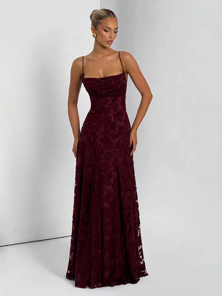 Floral Embroidery Maxi Dress