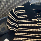 Knitted Stripe Polo