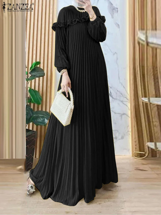 Long Sleeve Pleated Sundress
