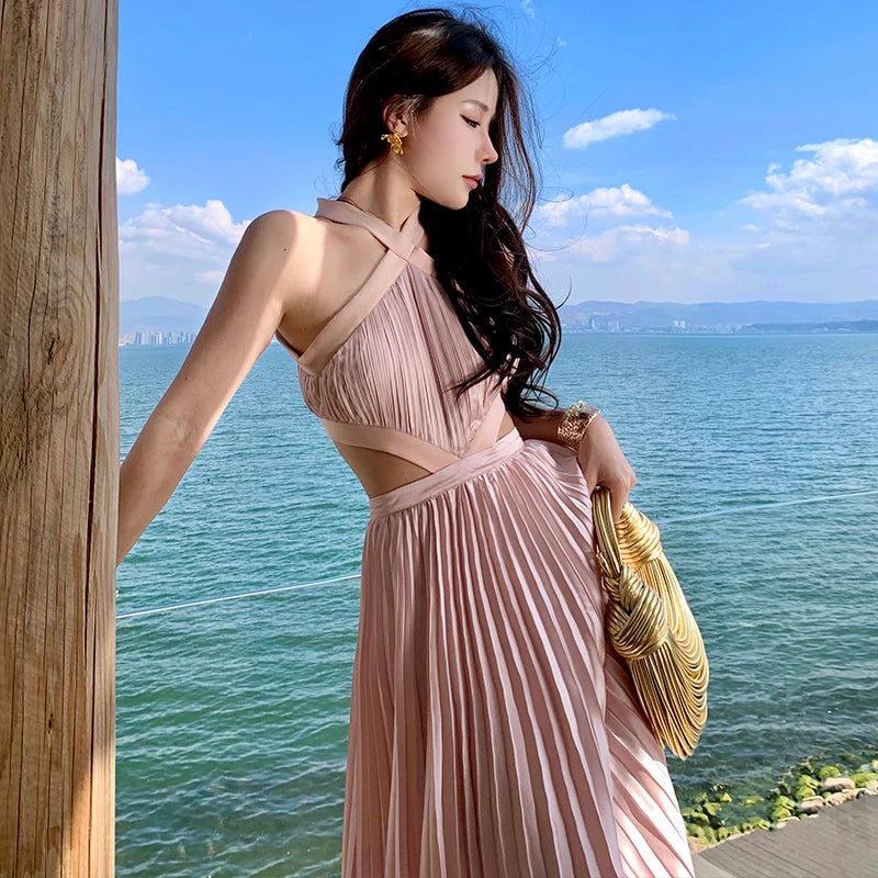 Pleated Long Dress