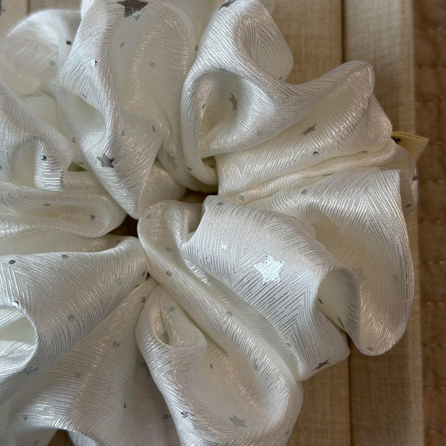 1PC Romantic Star Print Satin Scrunchies For Women Elegant Shiny Elastic Hair Ties Sweet Hair Accessories For Daily Party Wear