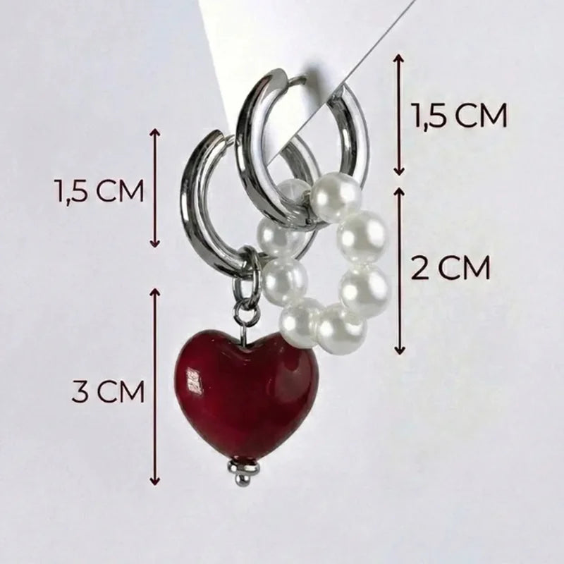 Geometric Irregular Stereo Heart-Shaped Earrings