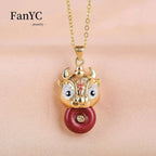 Natural 925 Silver Inlaid Purple Gold Sand Rose Pendant