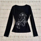 Long Sleeved Printed Tee