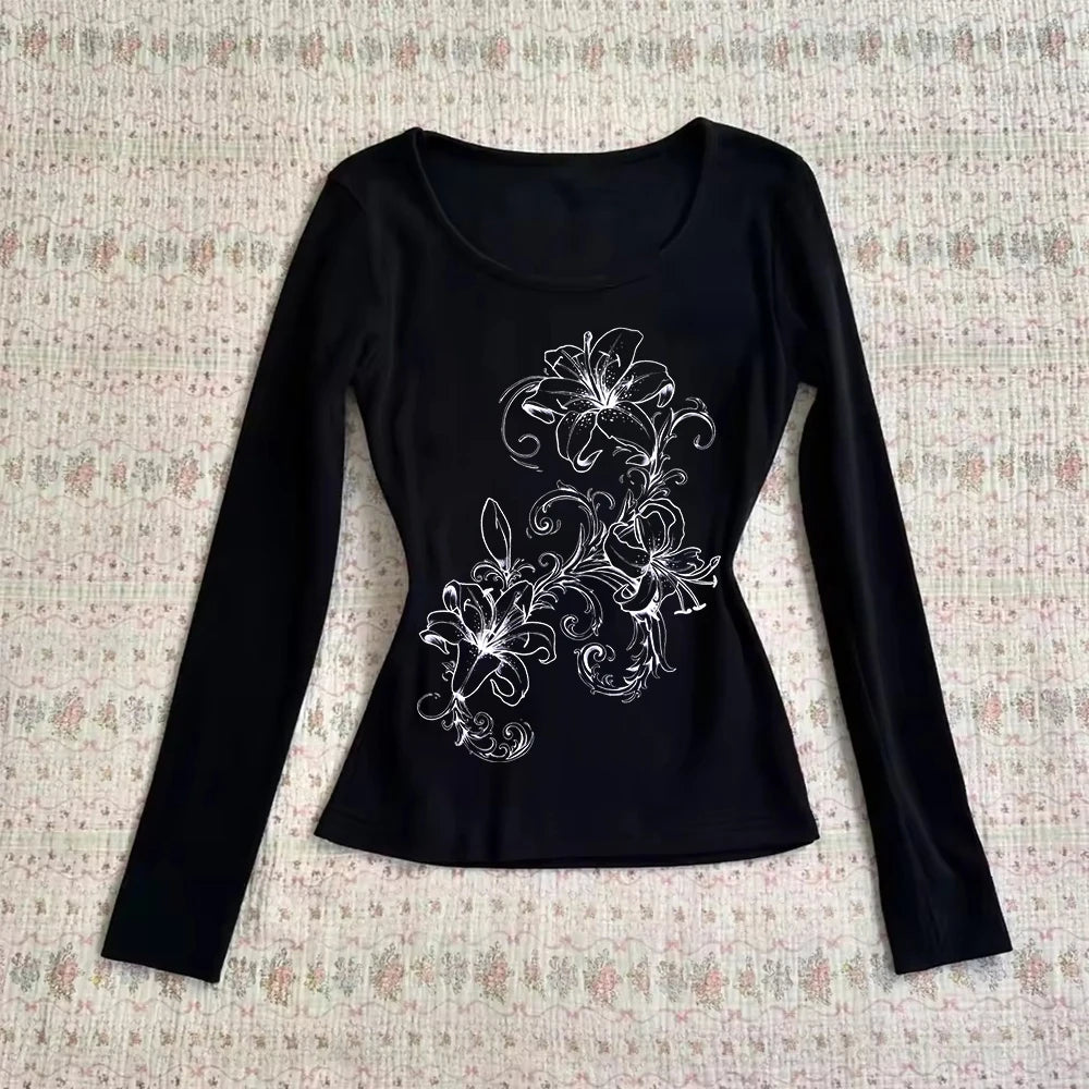 Long Sleeved Printed Tee