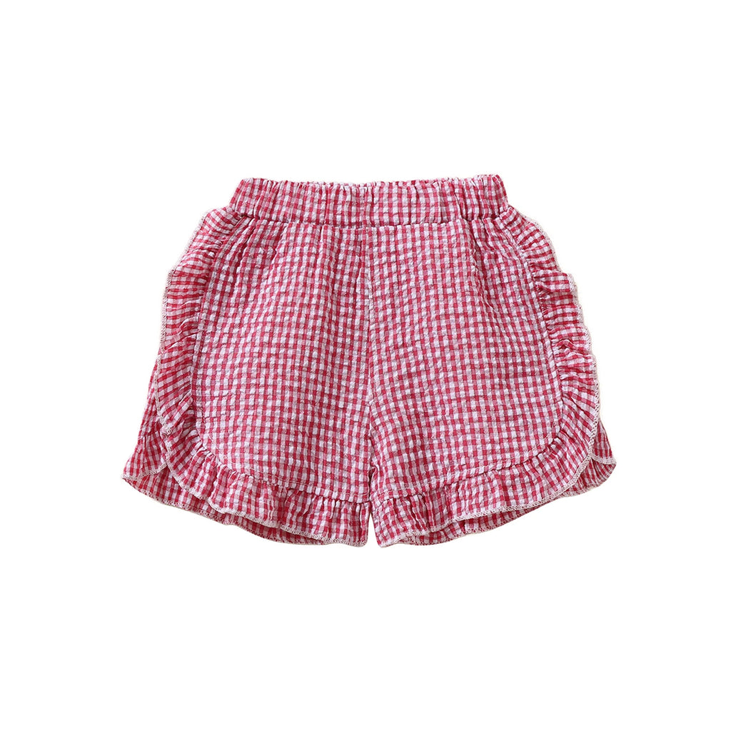 Gingham Ruffle Shorts