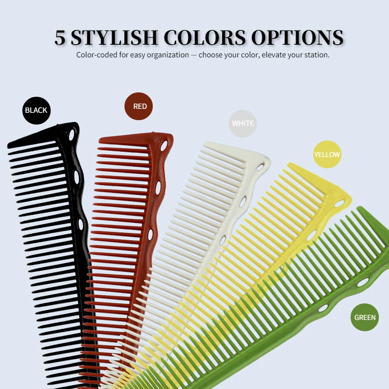 2PCS Set Professional Barbershop Hairdressing Dense Teeth Comb Anti-Static Edge Corner Comb Flat Haircut Styling Trimming Tools