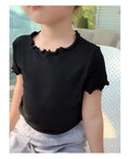 Ribbed Lettuce-Edge Tee
