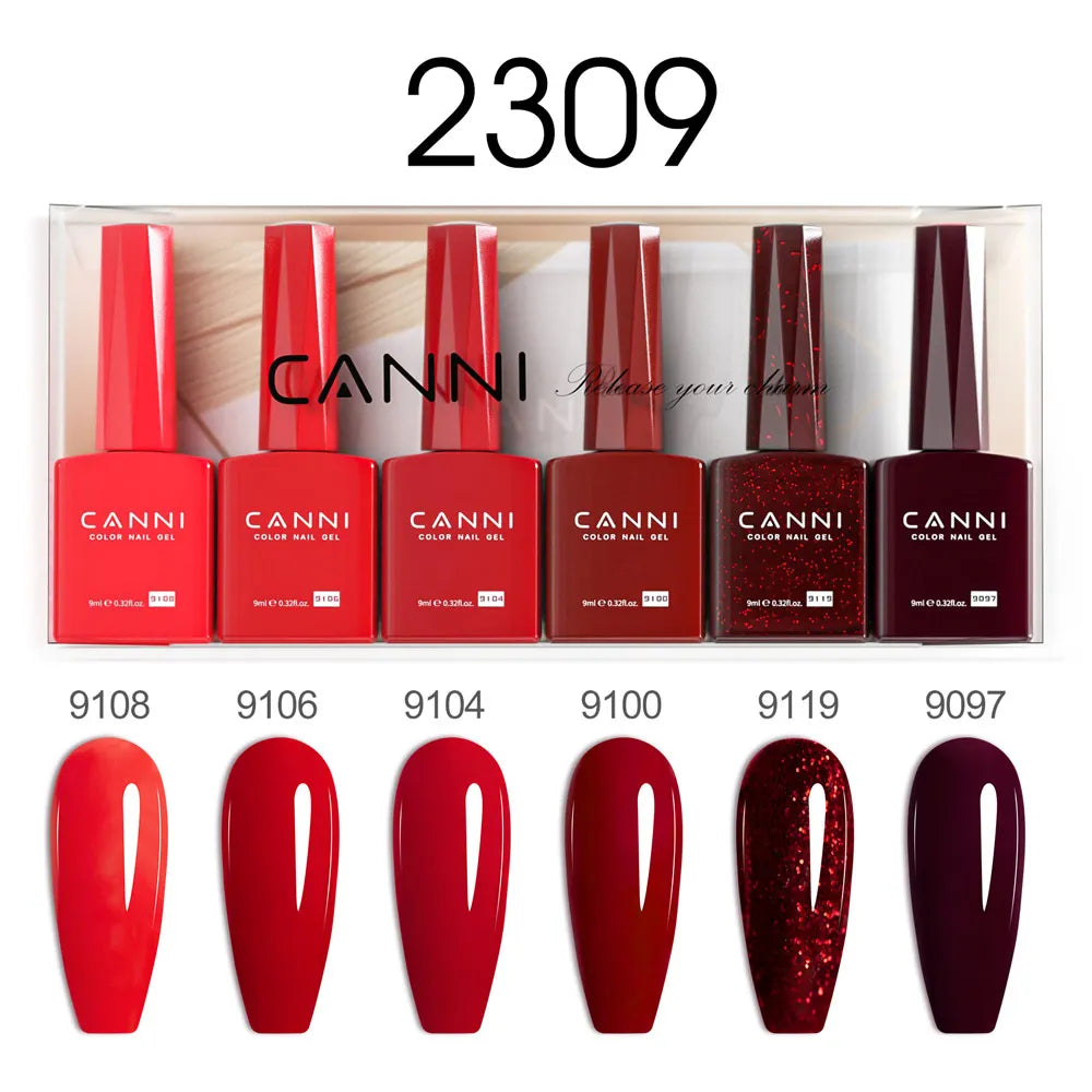 CANNI Nail Gel Polish Set Upgraded HEMA FREE Summer Nails Smooth Texture Ultra Gloss Top Coat Pigmented Gel Soak off UV LED Gel